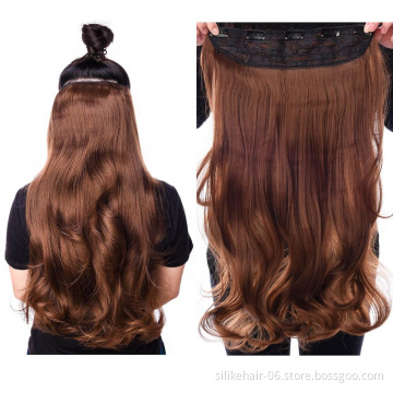 Long kinky  braided extensions Curly Wavy Synthetic Hair Women's Ombre Color 24 inch  Synthetic Hair 4 Clips in Hair Extensions